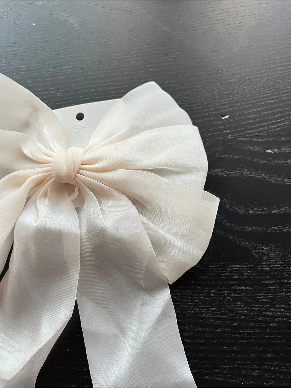 Elegant Cream Large Bow Hair Clip Sheer Organza Coquette Aesthetic